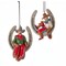 KSA Pack of 12 Gray and Red Horseshoe with Cowboy Christmas Ornaments 4"